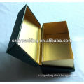 hinged lid storage boxes with gold inner